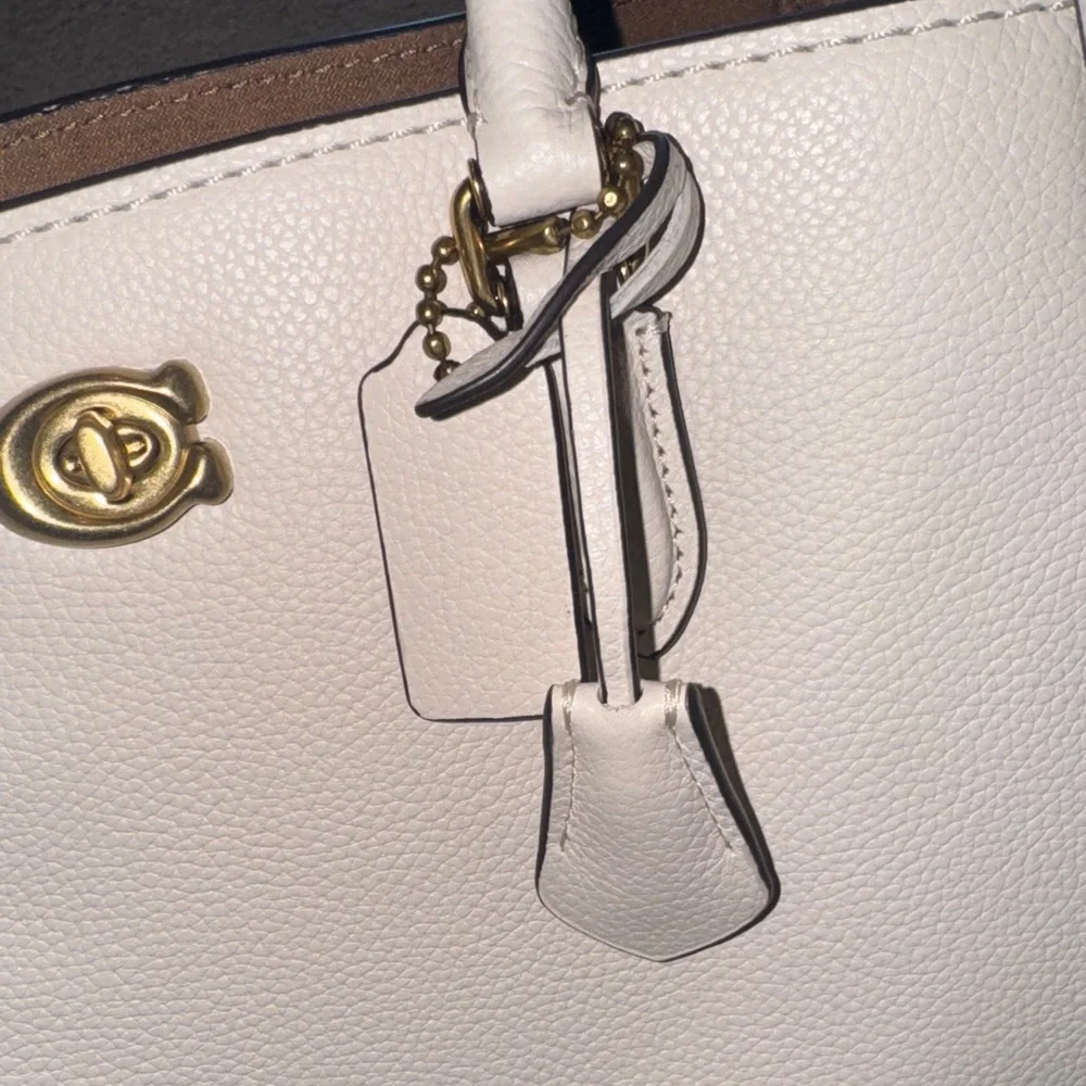 Coach Cream Satchel with Gold Accents - Picture 4 of 16
